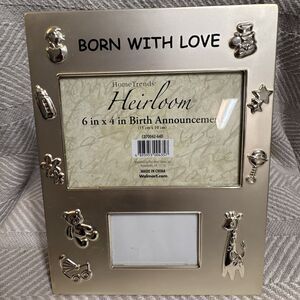 Home Trends Heirloom Silver Baby Birth Announcement Photo Frame 4x6